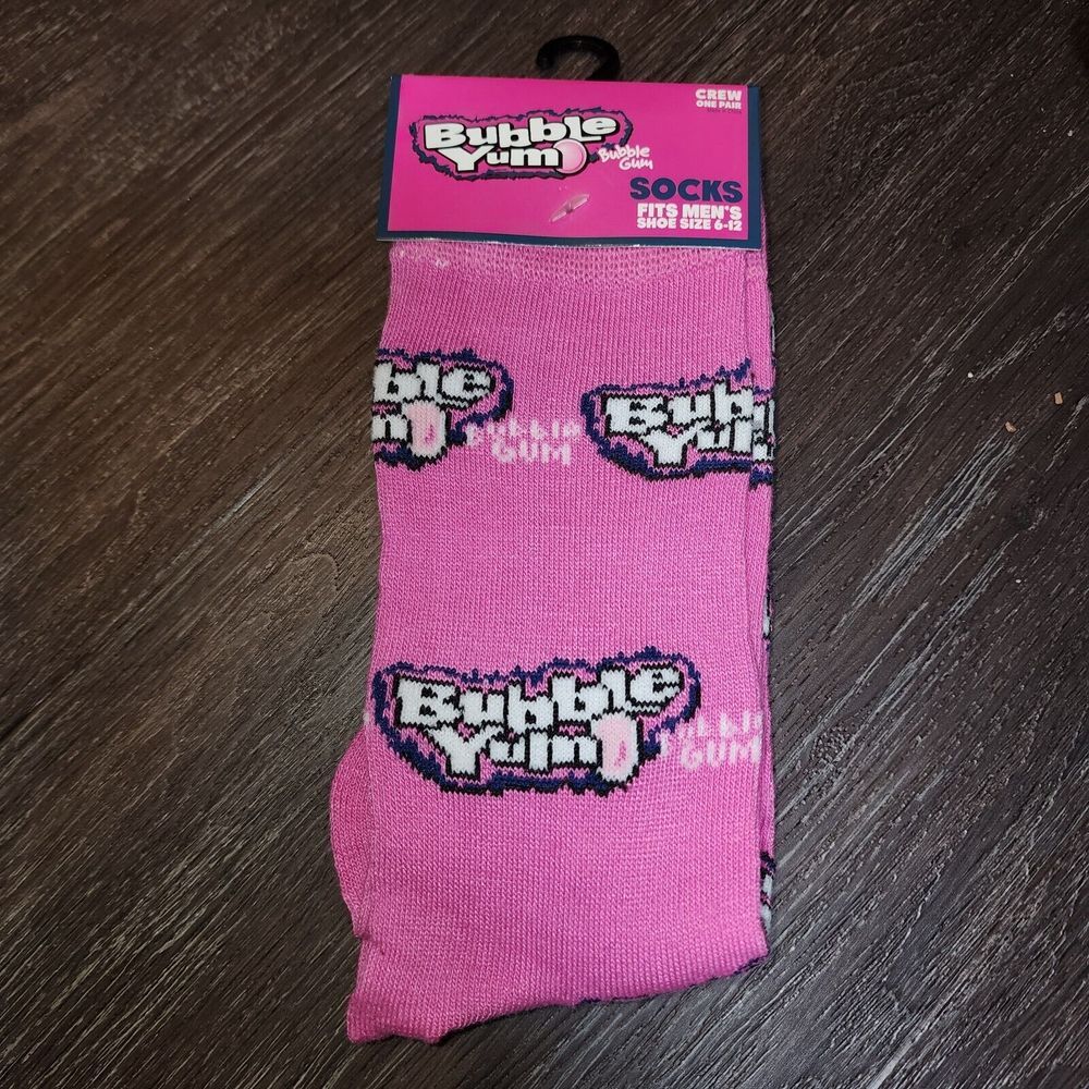 Bubble Yum Novelty Crew Socks Mens Size 6-12 Odd Sox Food‎ Gift One-Pair